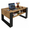 Konferenčný stolík lavička Karo 92 cm s poličkou dub Lancelot/čierna loft 92x53,6x45 Konferenčný stolík lavička Karo 92 cm s poličkou dub Lancelot/čierna loft 92x53,6x45