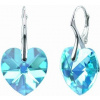 Náušnice stříbrné Srdce Aquamarine AB Swarovski Elements LSW015E Náušnice stříbrné Srdce Aquamarine AB Swarovski Elements LSW015E