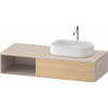 DURAVIT Zencha závesná skrinka pod umývadlo na dosku (umývadlo vpravo), 1 zásuvka + 1 otvorená priehradka, 1300 x 550 x 281 mm, dub prírodný/taupe super matná, ZE4819030830000 DURAVIT Zencha závesná skrinka pod umývadlo na dosku (umývadlo vpravo), 1 zásuvka + 1 otvorená priehradka, 1300 x 550 x 281 mm, dub prírodný/taupe super matná, ZE4819030830000