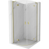 Mexen Mist L, polkruhový výklopný sprchový kút 90 x 90 cm, číre sklo, zlatý lesklý profil, 8A33L-090-090-50-00 Mexen Mist L, polkruhový výklopný sprchový kút 90 x 90 cm, číre sklo, zlatý lesklý profil, 8A33L-090-090-50-00