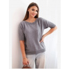 Kesi Włoski Dámsky sveter z viskózy s krátkym rukávom šedý Kesi Włoski Dámsky sveter z viskózy s krátkym rukávom šedý