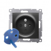 Jedno zásuvka DATA s oprávňujúcim kľúčom, (prístroj s krytom), 16A, 250V, skrutkové svorky Jedno zásuvka DATA s oprávňujúcim kľúčom, (prístroj s krytom), 16A, 250V, skrutkové svorky