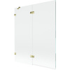 Mexen Lunar, 2-krídlová vaňová zástena ľavá 140 x 150 cm, číre sklo, zlatá lesklá, 897-140-100-50-00-L Mexen Lunar, 2-krídlová vaňová zástena ľavá 140 x 150 cm, číre sklo, zlatá lesklá, 897-140-100-50-00-L