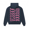 ProteinaCo Oversized Heavy mikina - Protein gang - Navy blue with pink Vyber veľkosť: M ProteinaCo Oversized Heavy mikina - Protein gang - Navy blue with pink Vyber veľkosť: M