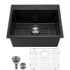 Vevor Kuchynský granitový drez 63 cm, vrchná montáž, jednokomorový, čierny HGYCFSCTSPDCQ4WWW001V0 Vevor Kuchynský granitový drez 63 cm, vrchná montáž, jednokomorový, čierny HGYCFSCTSPDCQ4WWW001V0