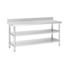 Pracovný stôl z nehrdzavejúcej ocele - s lemom - 180 x 60 x 16., cm - 500 kg - 2 police - Royal Catering RCAT-180/60-SPS3SH Pracovný stôl z nehrdzavejúcej ocele - s lemom - 180 x 60 x 16., cm - 500 kg - 2 police - Royal Catering RCAT-180/60-SPS3SH