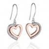 Strieborné náušnice Fiorelli silver two heart E5454C Strieborné náušnice Fiorelli silver two heart E5454C