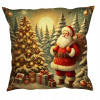 Warmu Vianočná obliečka Santa pri stromčeku – teplý vianočný motív so zlatými odtieňmi 40x40 cm Warmu Vianočná obliečka Santa pri stromčeku – teplý vianočný motív so zlatými odtieňmi 40x40 cm