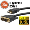 DVI-D / HDMI kábel · 3m pozlátený DVI-D / HDMI kábel · 3m pozlátený