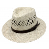 Slamený klobúk s hnedým koženým opaskom - Fedora Veľkosť: 57 cm (M) Slamený klobúk s hnedým koženým opaskom - Fedora Veľkosť: 57 cm (M)