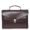 Luxusná tmavo hnedá kožená aktovka Italo Kevin hnedá Luxusná tmavo hnedá kožená aktovka Italo Kevin hnedá