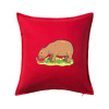 Kapybara a melón - Vankúš 50x50 - 50x50 - Iba poťah ( Červená ) Kapybara a melón - Vankúš 50x50 - 50x50 - Iba poťah ( Červená )