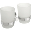Sapho X-ROUND dvojitý držiak pohárov, mliečne sklo, chróm XR902 Sapho X-ROUND dvojitý držiak pohárov, mliečne sklo, chróm XR902