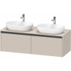 DURAVIT Ketho 2 závesná skrinka pod dve umývadlá na dosku, 2 zásuvky, 1400 x 550 x 459 mm, taupe matná, K24888B91910000 DURAVIT Ketho 2 závesná skrinka pod dve umývadlá na dosku, 2 zásuvky, 1400 x 550 x 459 mm, taupe matná, K24888B91910000