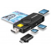 AXAGON CRE-SMP2A, USB-A PocketReader 4-slotová čítačka čipových kariet (eCard) SD/microSD/SIM AXAGON CRE-SMP2A, USB-A PocketReader 4-slotová čítačka čipových kariet (eCard) SD/microSD/SIM