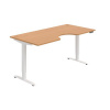 Hobis Pracovný stôl Motion Ergo, PO, 2S, 180x70,5-120,5x90 cm, buk/biela Hobis Pracovný stôl Motion Ergo, PO, 2S, 180x70,5-120,5x90 cm, buk/biela