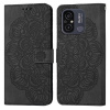Peňaženkové kožené puzdro Mandala Embossed na Xiaomi Redmi 12C - Čierna Peňaženkové kožené puzdro Mandala Embossed na Xiaomi Redmi 12C - Čierna