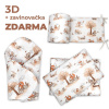 3D Mantinel s posteľnou bielizňou + zavinovačka zadarmo, Líška, béžová, biela Baby Nellys 3D Mantinel s posteľnou bielizňou + zavinovačka zadarmo, Líška, béžová, biela Baby Nellys