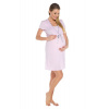 Italian Fashion Materská tehotenská nočná košeľa na kojenie Italian Fashion Felicita ružová, Veľkosť S, Farba ružová