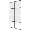 Mexen Next L, 1-krídlová vaňová zástena 100 x 150 cm, 6mm číre sklo-čierny vzor, medený profil, 895-100-000-03-77-65 Mexen Next L, 1-krídlová vaňová zástena 100 x 150 cm, 6mm číre sklo-čierny vzor, medený profil, 895-100-000-03-77-65