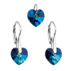 Súprava šperkov s kryštálmi Swarovski náušnice a prívesok modrá srdce 39003.5 bermuda blue Súprava šperkov s kryštálmi Swarovski náušnice a prívesok modrá srdce 39003.5 bermuda blue