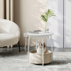 Odkladací stolík FLOW s USB a zásuvkou – biely MDF, 45x45x50cm Autronic Odkladací stolík FLOW s USB a zásuvkou – biely MDF, 45x45x50cm Autronic