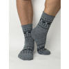 Sivé zimné pánske ponožky s nórskym vzorom, VYBRAŤ VEĽKOSŤ BIELIZNE 44 - 47 Sivé zimné pánske ponožky s nórskym vzorom, VYBRAŤ VEĽKOSŤ BIELIZNE 44 - 47