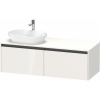 DURAVIT Ketho 2 závesná skrinka pod umývadlo na dosku (umývadlo vľavo), 2 zásuvky, 1400 x 550 x 459 mm, biela vysoký lesk, K24888L22220000 DURAVIT Ketho 2 závesná skrinka pod umývadlo na dosku (umývadlo vľavo), 2 zásuvky, 1400 x 550 x 459 mm, biela vysoký lesk, K24888L22220000