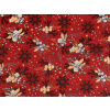 Vánoční bavlněná látka / plátno větvičky METRÁŽ - 1 (CH64) červená Vánoční bavlněná látka / plátno větvičky METRÁŽ - 1 (CH64) červená