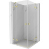 Mexen Lunar Duo, výklopný sprchový kút 75 x 75 cm, 8mm číre sklo, zlatý matný profil, 834-075L-075P-55-00 Mexen Lunar Duo, výklopný sprchový kút 75 x 75 cm, 8mm číre sklo, zlatý matný profil, 834-075L-075P-55-00