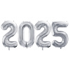 MojeParty Sada balónov - Silvester 2025, strieborná 86 cm 4ks MojeParty Sada balónov - Silvester 2025, strieborná 86 cm 4ks