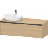 DURAVIT Ketho 2 závesná skrinka pod umývadlo na dosku (umývadlo vľavo), 2 zásuvky, 1400 x 550 x 459 mm, dub prírodný, K24888L30300000 DURAVIT Ketho 2 závesná skrinka pod umývadlo na dosku (umývadlo vľavo), 2 zásuvky, 1400 x 550 x 459 mm, dub prírodný, K24888L30300000