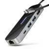 AXAGON HMC-6GLN, USB 5Gbps Hub, 2x USB-A, USB-C, HDMI 4K/60Hz, RJ-45 GLAN, PD 100W, USB-C kabel 20cm kabel AXAGON HMC-6GLN, USB 5Gbps Hub, 2x USB-A, USB-C, HDMI 4K/60Hz, RJ-45 GLAN, PD 100W, USB-C kabel 20cm kabel