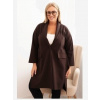 Kesi Włoski Dámska narzutka Plus Size Punto z bavlnou zapínaná na gombík hnedá Kesi Włoski Dámska narzutka Plus Size Punto z bavlnou zapínaná na gombík hnedá
