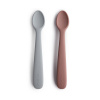 Mushie silikónová lyžička 2ks - Stone / Cloudy Mauve Mushie silikónová lyžička 2ks - Stone / Cloudy Mauve