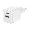 SWISSTEN 20W nabíjačka / napájací adaptér - USB-A + USB-C - GaN - biely SWISSTEN 20W nabíjačka / napájací adaptér - USB-A + USB-C - GaN - biely