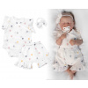 Zavinovacie body, kraťasky + čelenka, mušelín, Srdiečko, Baby Nellys, smotanové, veľ. 86 Zavinovacie body, kraťasky + čelenka, mušelín, Srdiečko, Baby Nellys, smotanové, veľ. 86