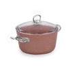 Ružový hliníkový hrniec s pokrievkou Güral Porselen Classic, ø 20 cm Ružový hliníkový hrniec s pokrievkou Güral Porselen Classic, ø 20 cm