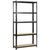 Kovový regál 90x30x180 cm čierny Kovový regál 90x30x180 cm čierny