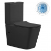 CERANO - WC kombi Bruno, Rimless + Slim / UF sedátko - spodný / zadný odpad - čierna matná - 64x36 cm CERANO - WC kombi Bruno, Rimless + Slim / UF sedátko - spodný / zadný odpad - čierna matná - 64x36 cm