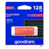 Goodram USB flash disk, USB 3.0 (3.2 Gen 1), 128GB, UME3, oranžový, UME3-1280O0R11, USB A, s krytko