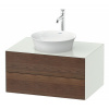 DURAVIT White Tulip závesná skrinka pod umývadlo na dosku, 2 zásuvky, 800 x 550 x 408 mm, americký orech masív/biela matná, WT498507736 DURAVIT White Tulip závesná skrinka pod umývadlo na dosku, 2 zásuvky, 800 x 550 x 408 mm, americký orech masív/biela matná, WT498507736