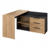 Tempo Kondela Rohový PC stôl, grafit/dub artisan, KLAUDIUS TYP 9 Tempo Kondela Rohový PC stôl, grafit/dub artisan, KLAUDIUS TYP 9
