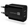 CONNECT IT USB nabíjačka, 1× USB C, čierna, CWC-2070-BK CONNECT IT USB nabíjačka, 1× USB C, čierna, CWC-2070-BK