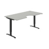Hobis Pracovný stôl Motion Ergo, ZO, 2S, 180x70,5-120,5x90 cm, sivá/čierna Hobis Pracovný stôl Motion Ergo, ZO, 2S, 180x70,5-120,5x90 cm, sivá/čierna