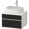 DURAVIT Zencha závesná skrinka pod umývadlo na dosku, 2 zásuvky, 650 x 550 x 442 mm, čierna líniová štruktúra/biela super matná, ZE4820063840000 DURAVIT Zencha závesná skrinka pod umývadlo na dosku, 2 zásuvky, 650 x 550 x 442 mm, čierna líniová štruktúra/biela super matná, ZE4820063840000