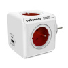 Cubenest Powercube Original USB PD 20W, A + C, 4× zásuvka, biela/červená 6974699971023