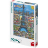 DINO Puzzle 500 dílků Paříž Eiffelova věž kreslená 33x47cm skládačka v krabici DINO Puzzle 500 dílků Paříž Eiffelova věž kreslená 33x47cm skládačka v krabici