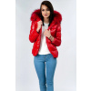 Dámska lesklá prešívaná bunda LD-7693 Red - Libland XS červená Dámska lesklá prešívaná bunda LD-7693 Red - Libland XS červená