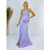 Dámske dlhé spoločenské šaty s rozparkom a kamienkami - fialové - M Dámske dlhé spoločenské šaty s rozparkom a kamienkami - fialové - M